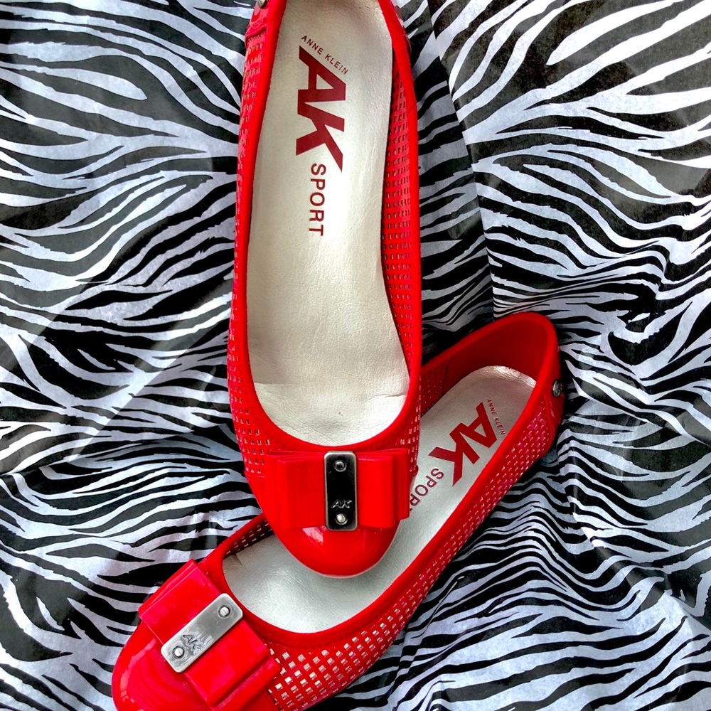 Anne Klein Red Patten Leather sport flats